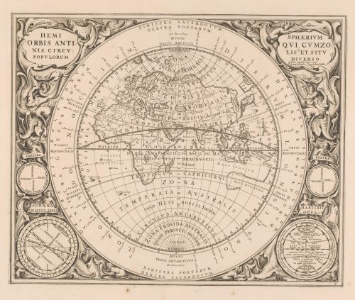 An eighteenth-century Dutch map of the world with the meridian and climate zone